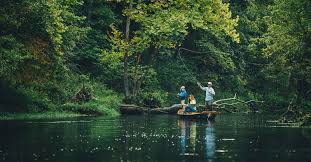 fishing from a boat